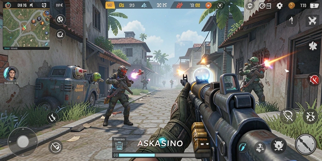 Tampilan gameplay action-packed dalam ASKASINO.