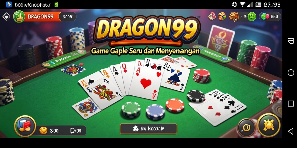Screenshot gameplay DRAGON99 dengan suasana bermain Gaple yang seru.
