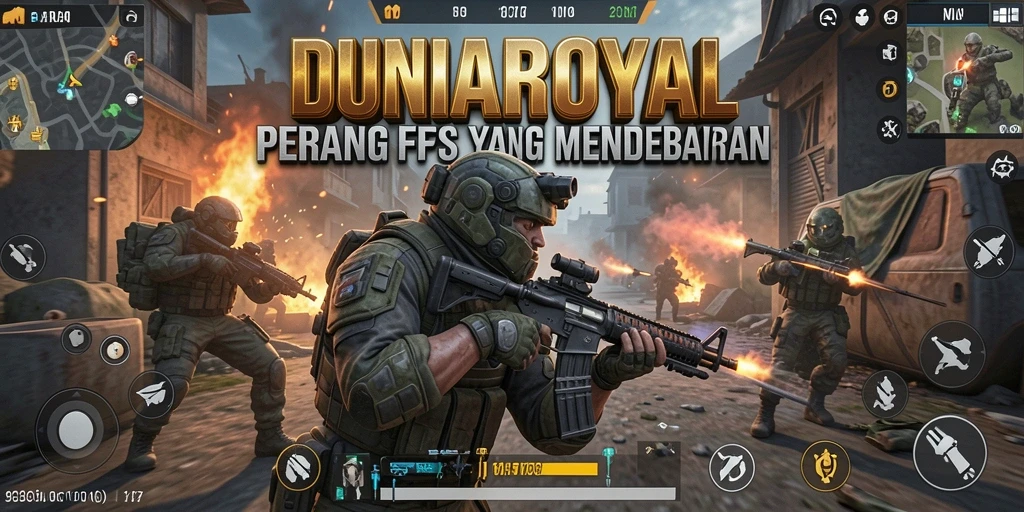 Screenshot menampilkan pertarungan intens dalam gameplay FPS.
