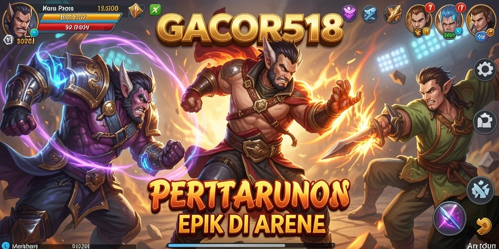 Screenshot gameplay GACOR518 menampilkan pertarungan mendebarkan.