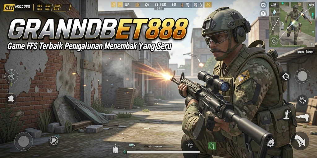 Tampilan gameplay menegangkan di GRANDBET88 dengan aksi tembak-menembak.