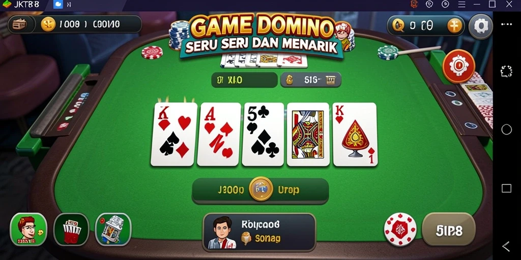 Tampilan gameplay seru JKT8 dengan banyak pemain aktif.