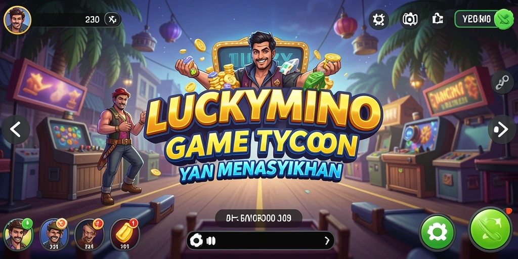 Screenshot LUCKYMINO menampilkan gameplay Tycoon yang menarik.
