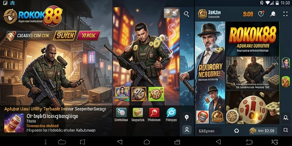 Screenshot ROKOK88 menampilkan antarmuka aplikasi Utility yang user-friendly.