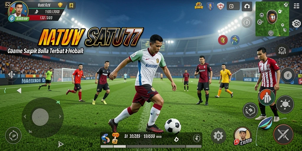 Tampilan gameplay SATU77 yang menegangkan di lapangan sepak bola.