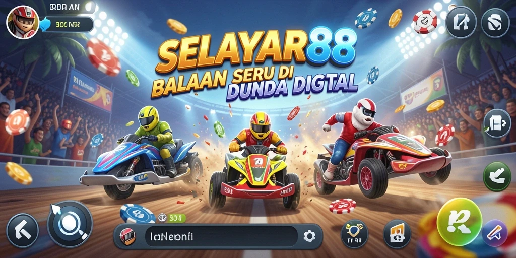 Screenshot gameplay SELAYAR88 menampilkan kecepatan tinggi dan lintasan menantang.