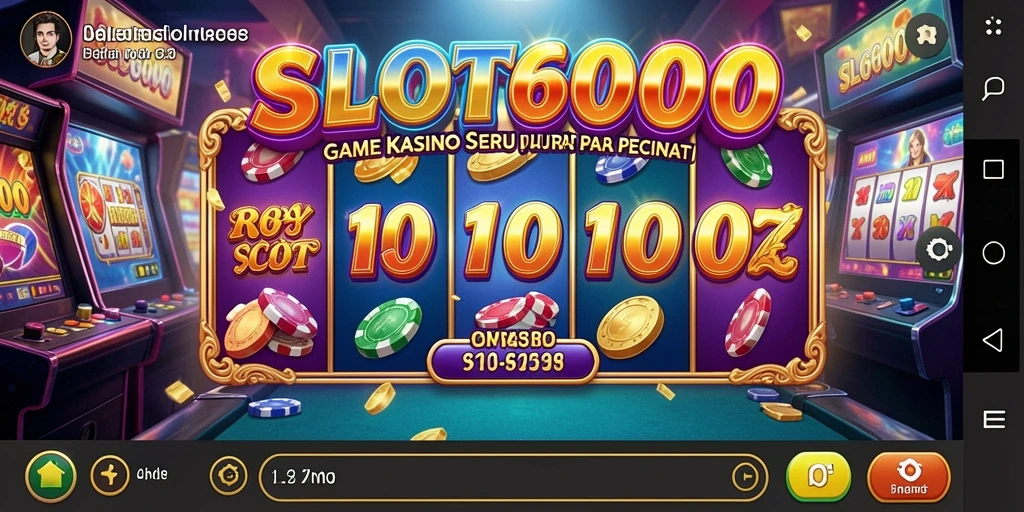 Tampilan visual menakjubkan dalam gameplay Kasino SLOT6000.