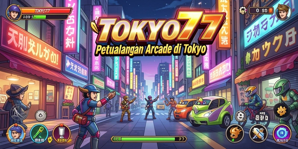 Tangkapan layar gameplay seru dari TOKYO77 yang penuh aksi Arcade.